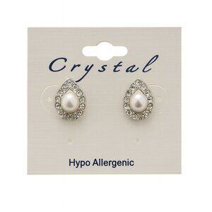 NEW Crystal & Faux Pearl Earrings Hypo Allergenic